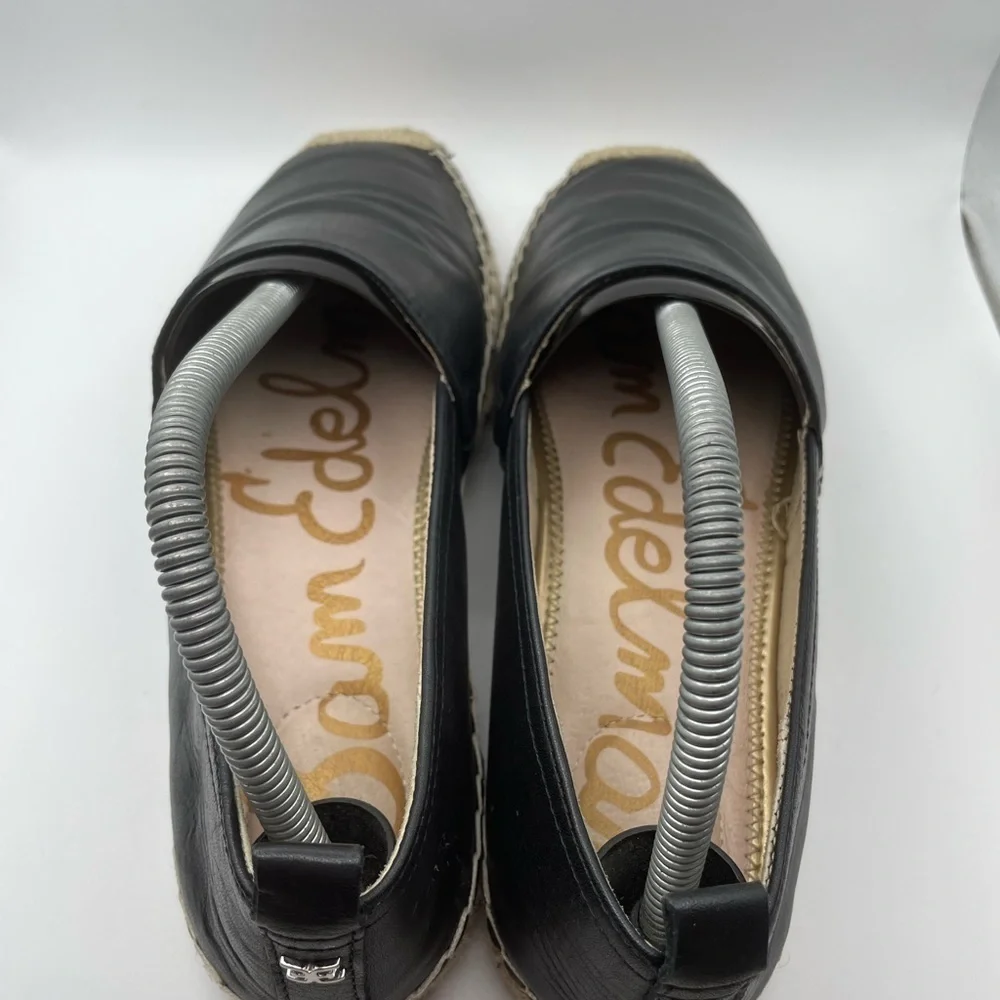 Sam Edelman Khloe black leather espadrilles size 9
